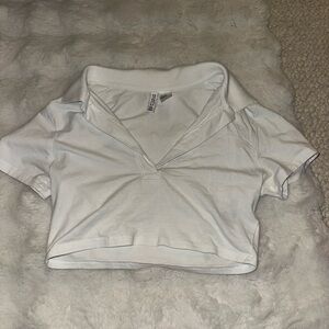 Hollister Light Blue Cropped Collared T